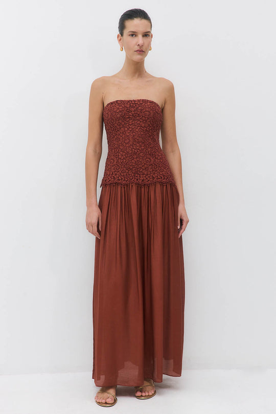 Lace Drop Waist Maxi Dress