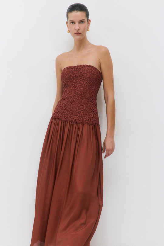 Lace Drop Waist Maxi Dress