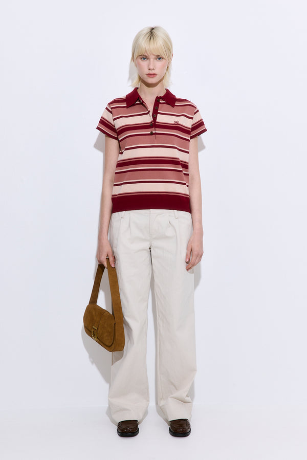 Short Sleeved Knitted Polo Shirt