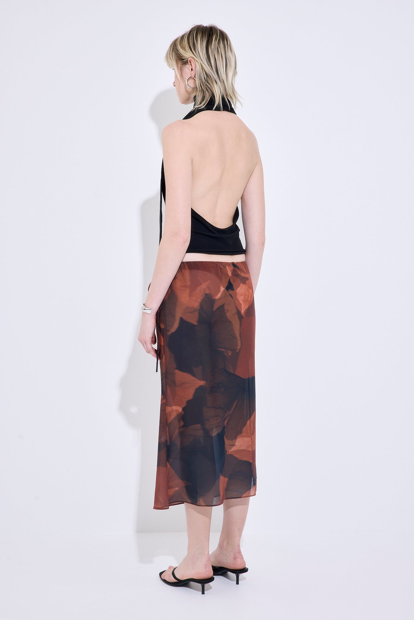 Semi Sheer Midi Skirt