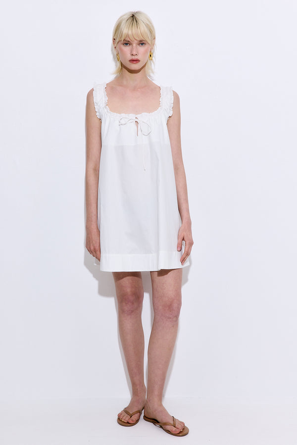 Ruffled Poplin Mini Dress
