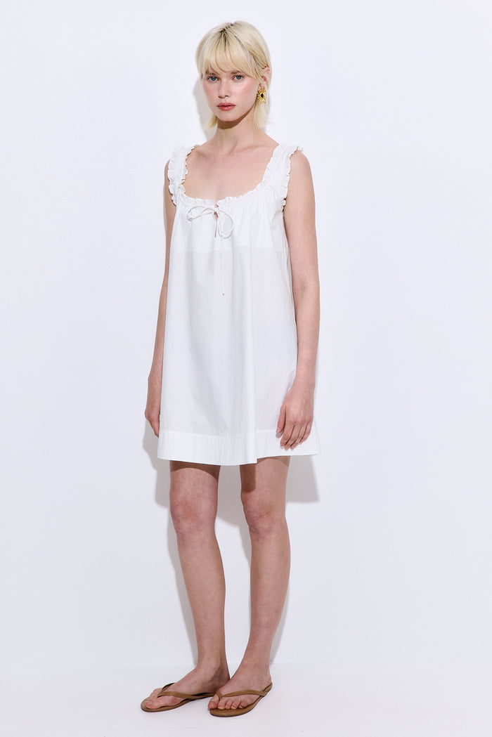 Ruffled Poplin Mini Dress