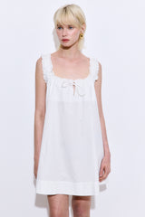 Ruffled Poplin Mini Dress