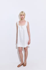 Ruffled Poplin Mini Dress
