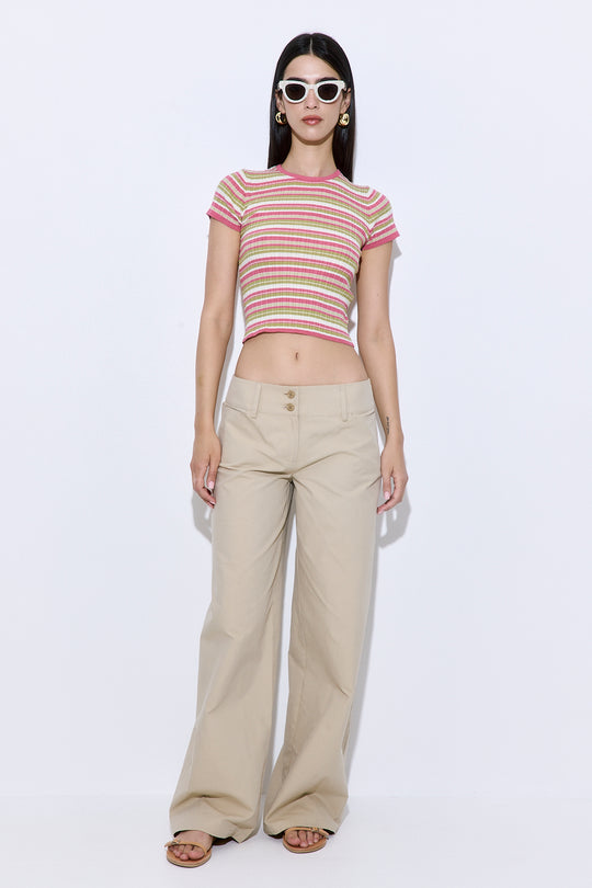 Ribbed Crew Neck Tee