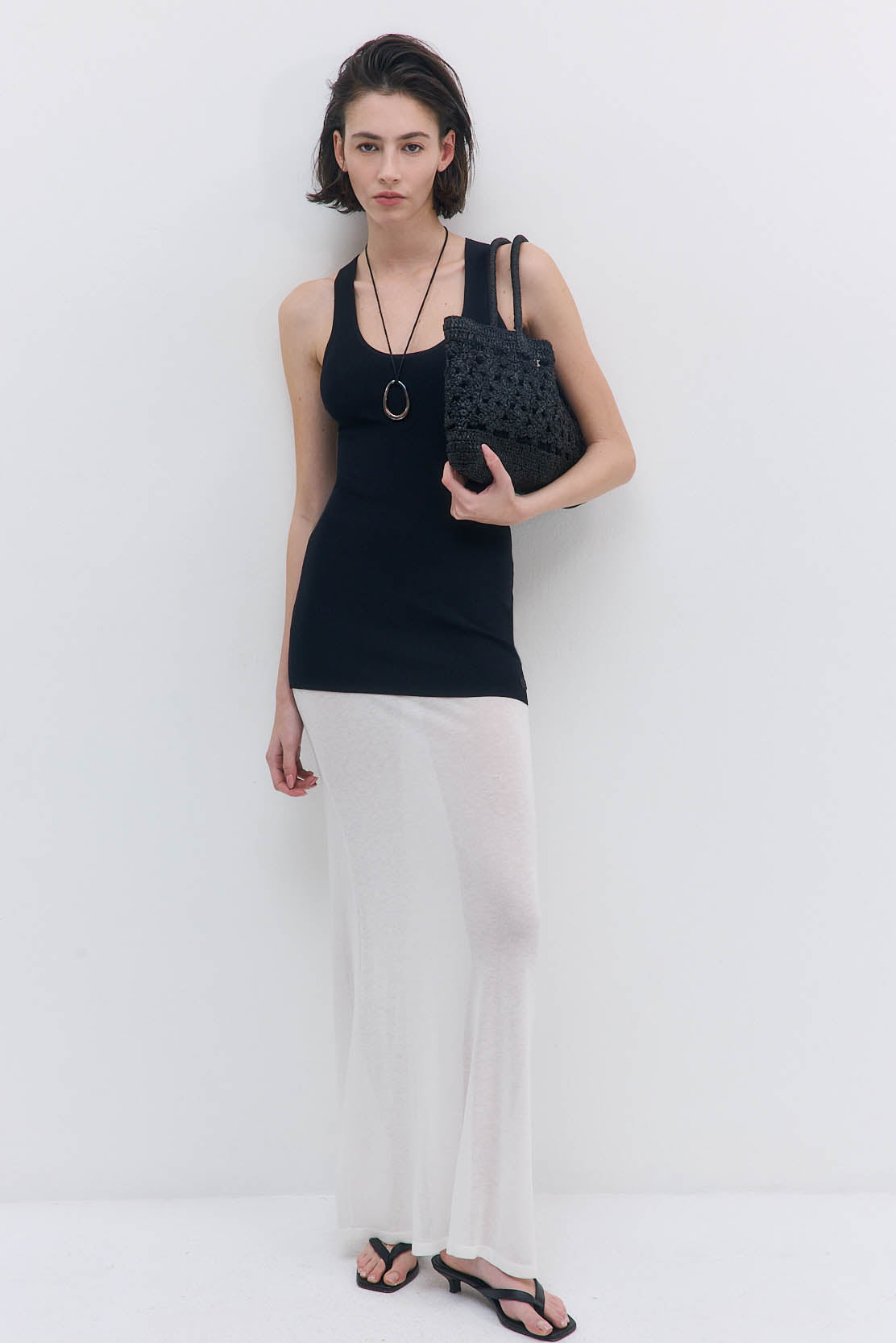 Tight Ribbed Long Tank Top - Dé Rococo