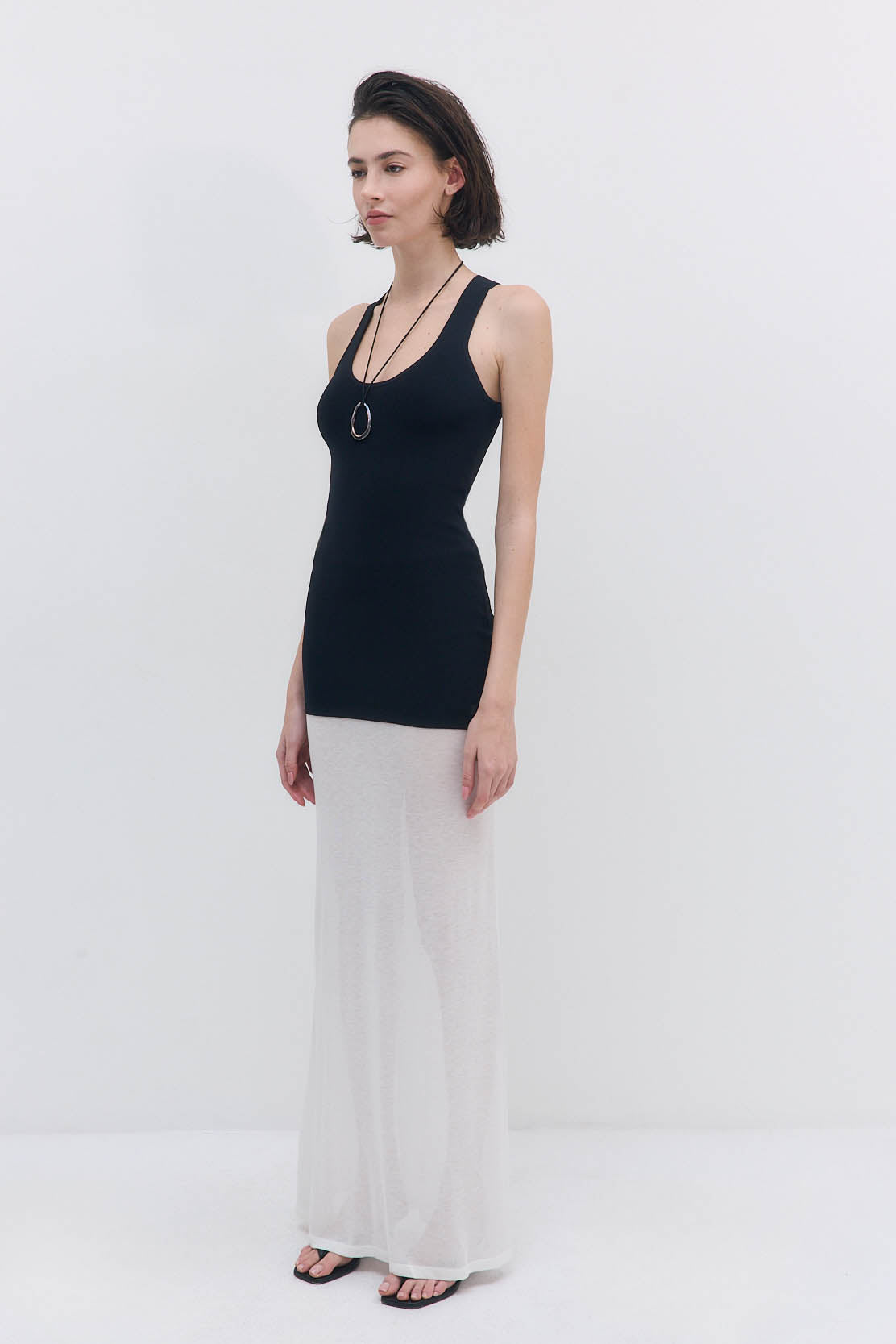 Tight Ribbed Long Tank Top - Dé Rococo