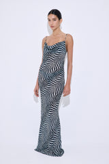 Semi Sheer Draped Maxi Dress