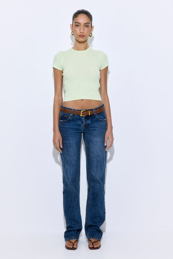 Ribbed Crew Neck Tee