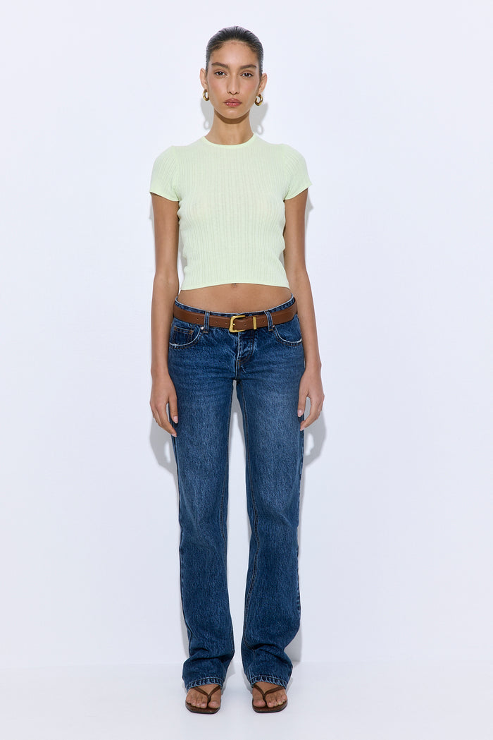 Ribbed Crew Neck Tee