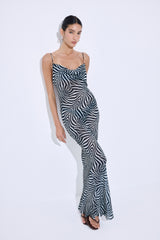 Semi Sheer Draped Maxi Dress