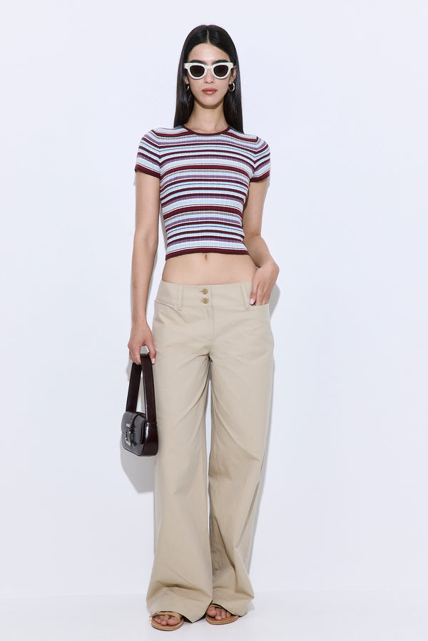 Ribbed Crew Neck Tee