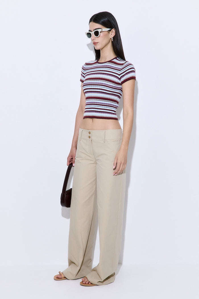 Ribbed Crew Neck Tee