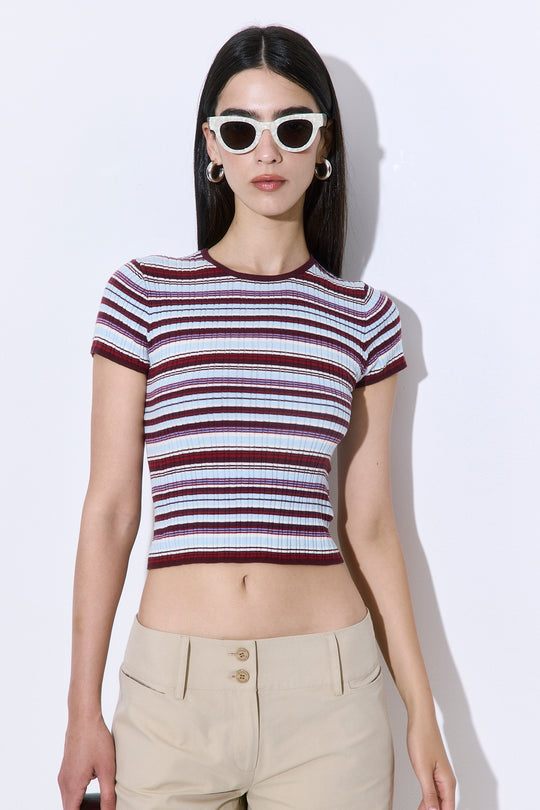 Ribbed Crew Neck Tee