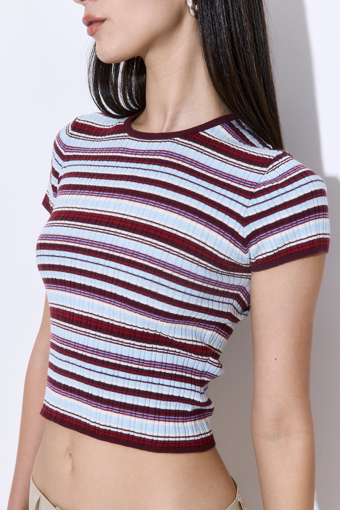 Ribbed Crew Neck Tee