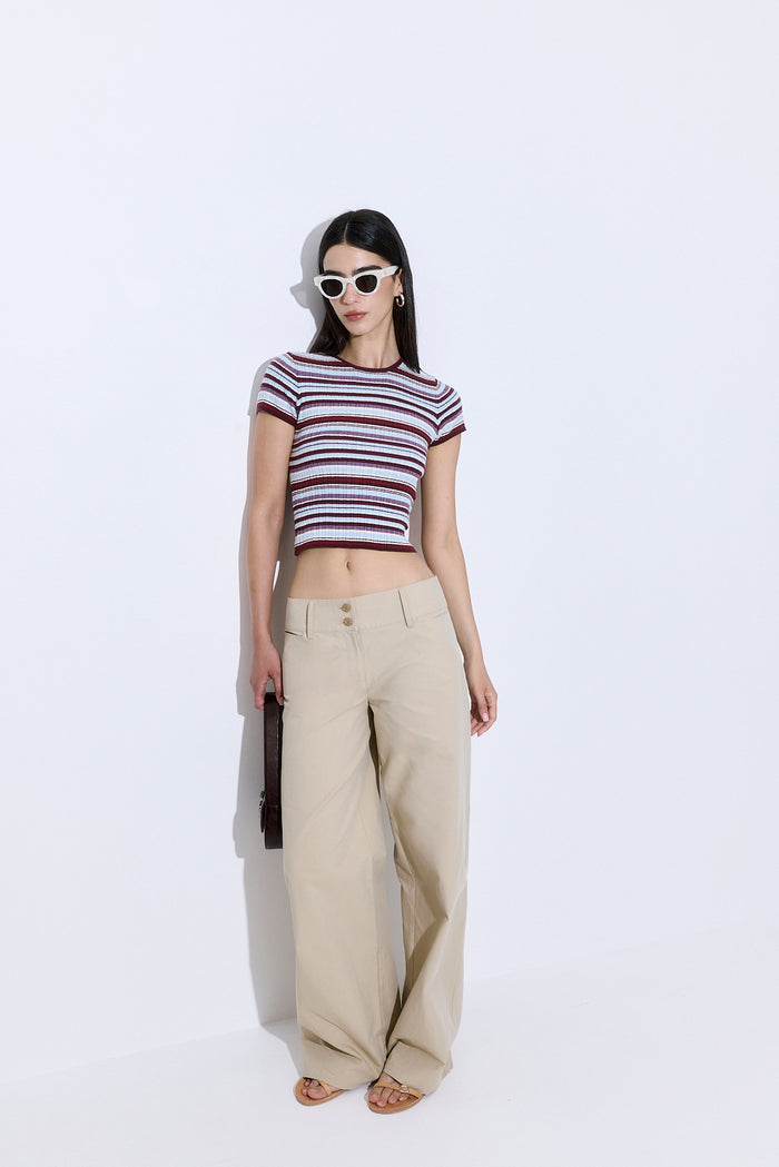 Ribbed Crew Neck Tee