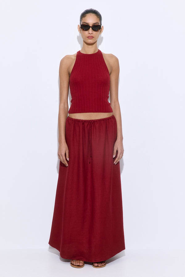 Ribbed Crew Neck Tank Top