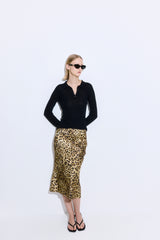 Satin Slip Midi Skirt