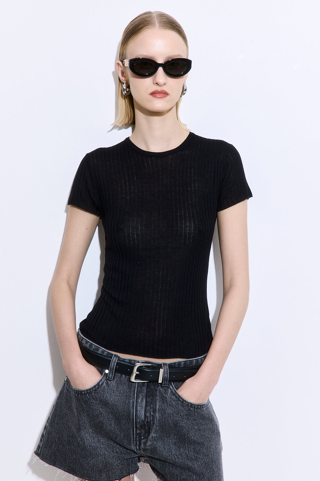 Sheer Ribbed Top