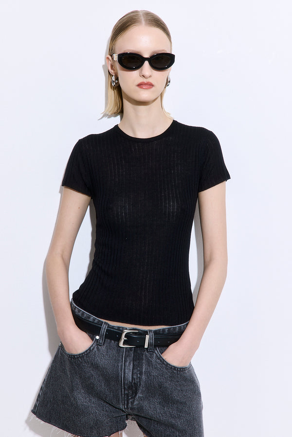 Sheer Ribbed Top