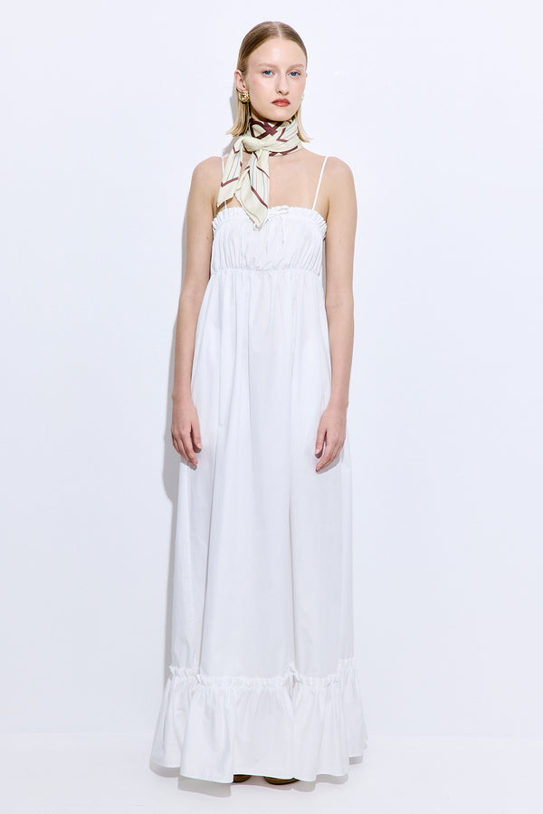 Ruffled Poplin Maxi Dress