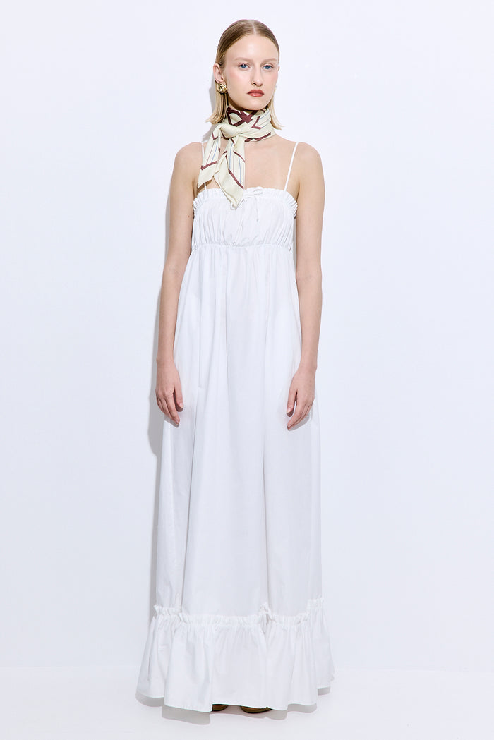 Ruffled Poplin Maxi Dress