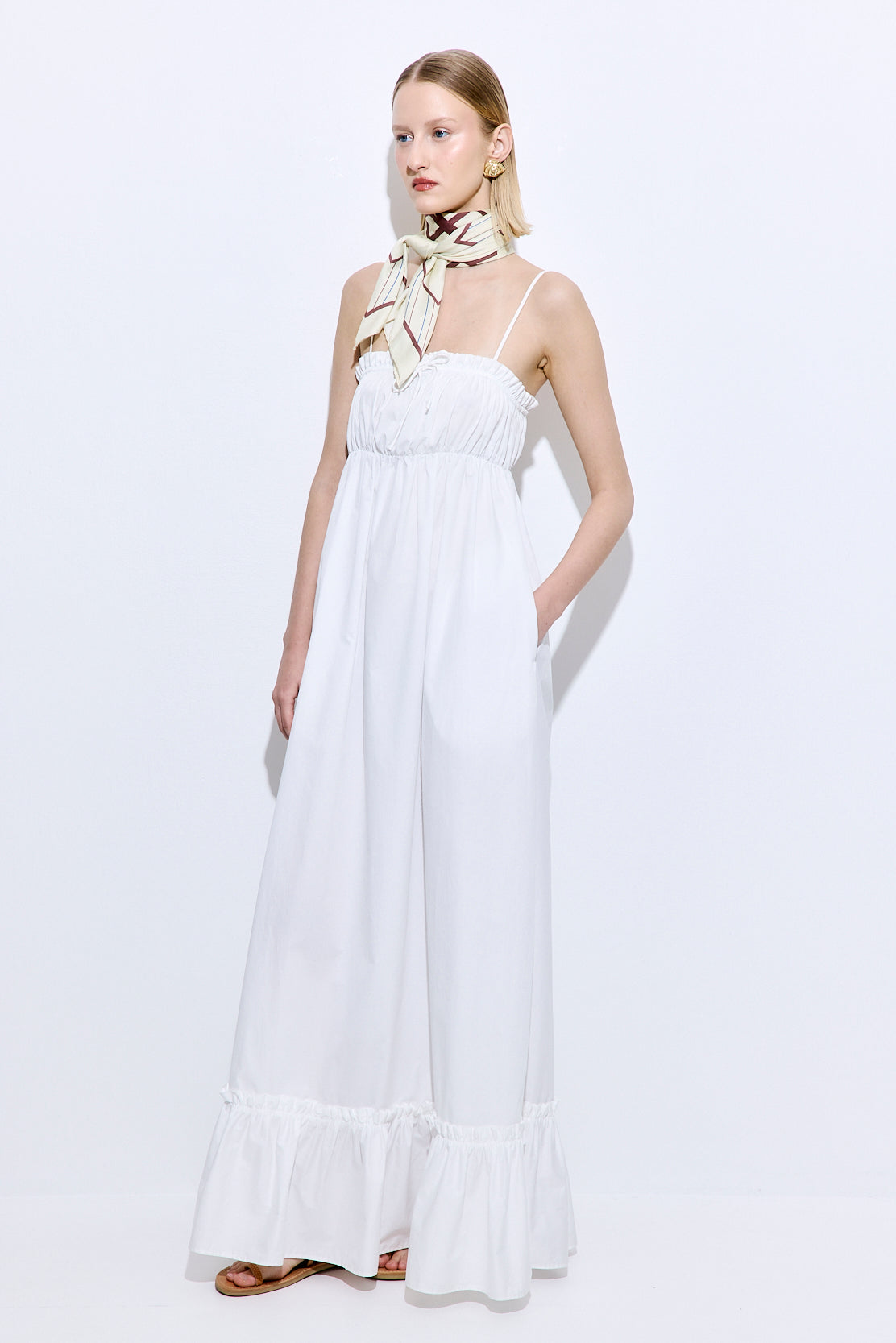 Ruffled Poplin Maxi Dress