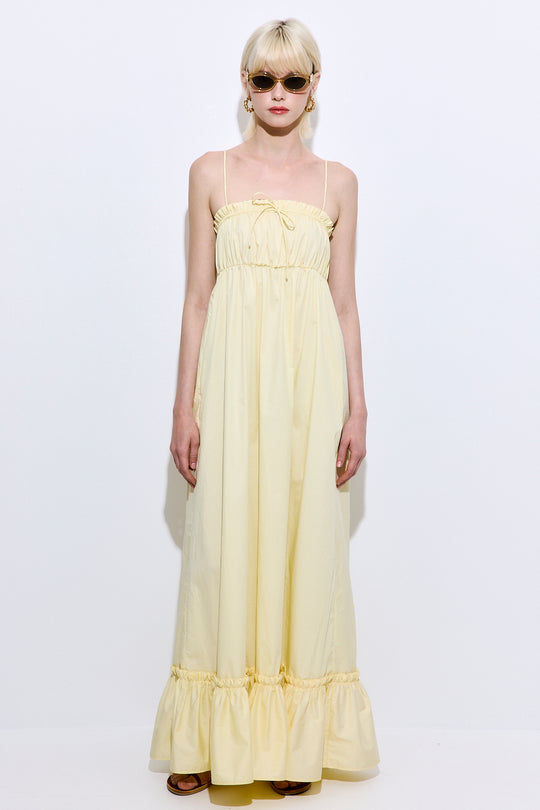 Ruffled Poplin Maxi Dress
