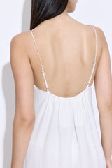 Gathered Neck Linen Maxi Dress