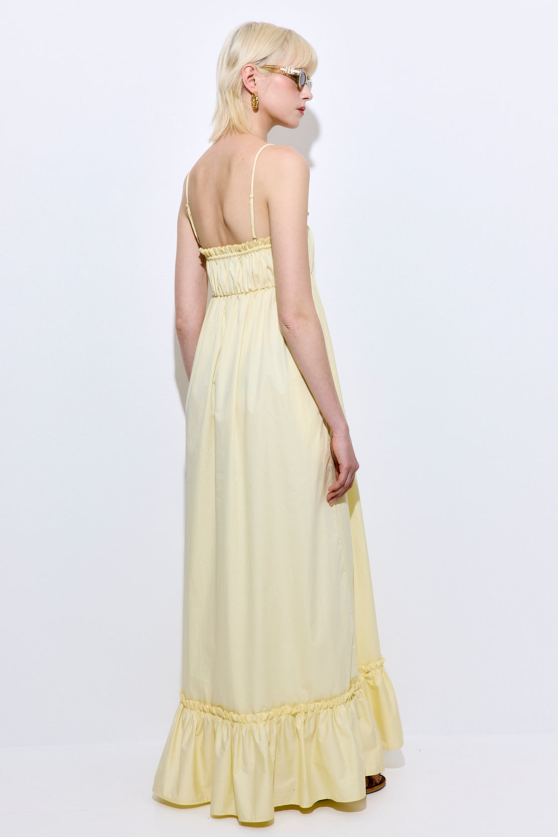 Ruffled Poplin Maxi Dress