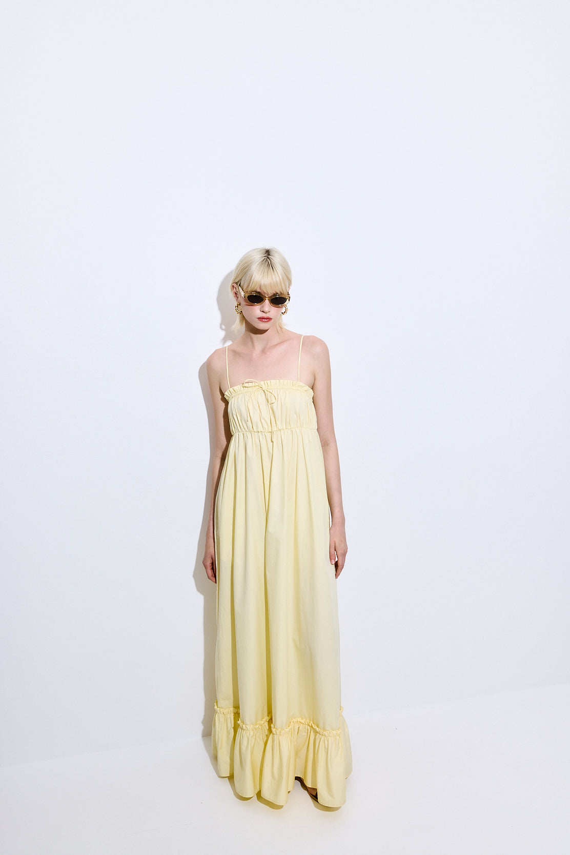 Ruffled Poplin Maxi Dress
