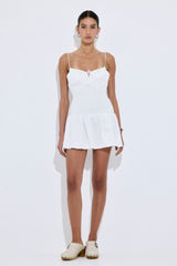 Shirred Straps Mini Dress