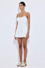 Shirred Straps Mini Dress