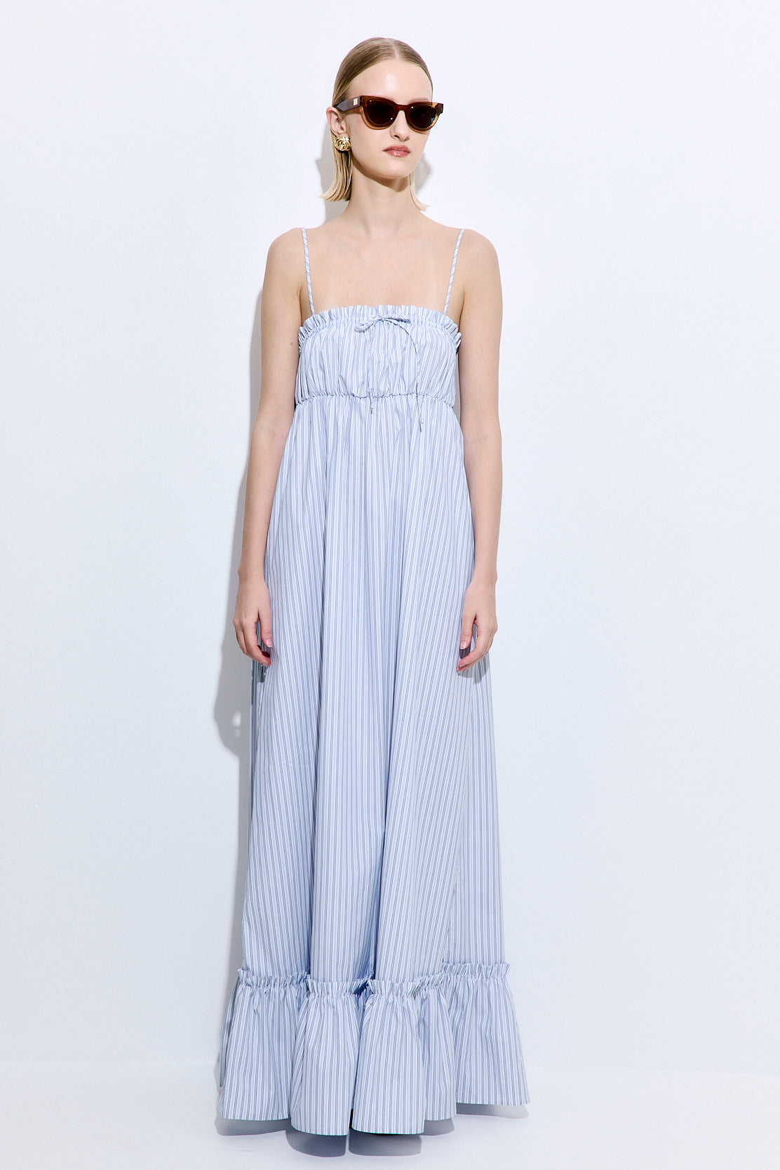 Ruffled Poplin Maxi Dress