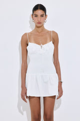 Shirred Straps Mini Dress