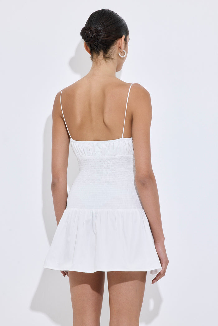 Shirred Straps Mini Dress