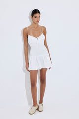 Shirred Straps Mini Dress