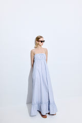 Ruffled Poplin Maxi Dress