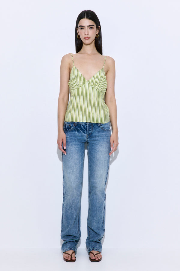Gathered Neck Linen Camisole