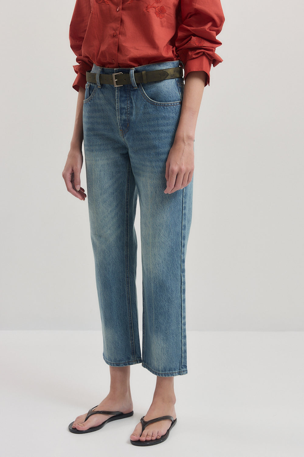 No.25| Mid Rise Slim Cropped Denim