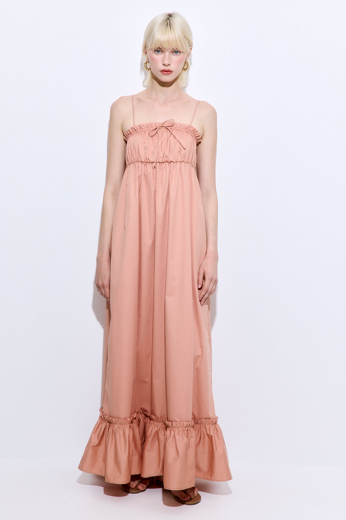 Ruffled Poplin Maxi Dress – Dé Rococo