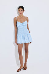 Shirred Straps Mini Dress