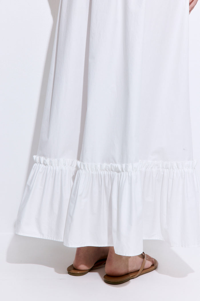 Ruffled Poplin Maxi Skirt