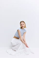 Ruffled Poplin Maxi Skirt
