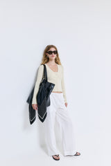 Ribbed V Neck Cardigan
