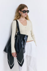 Ribbed V Neck Cardigan