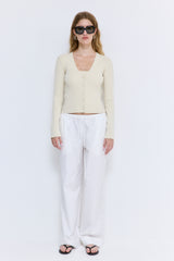 Ribbed V Neck Cardigan