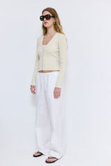 Ribbed V Neck Cardigan