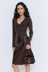 Ribbed V Neck Cardigan