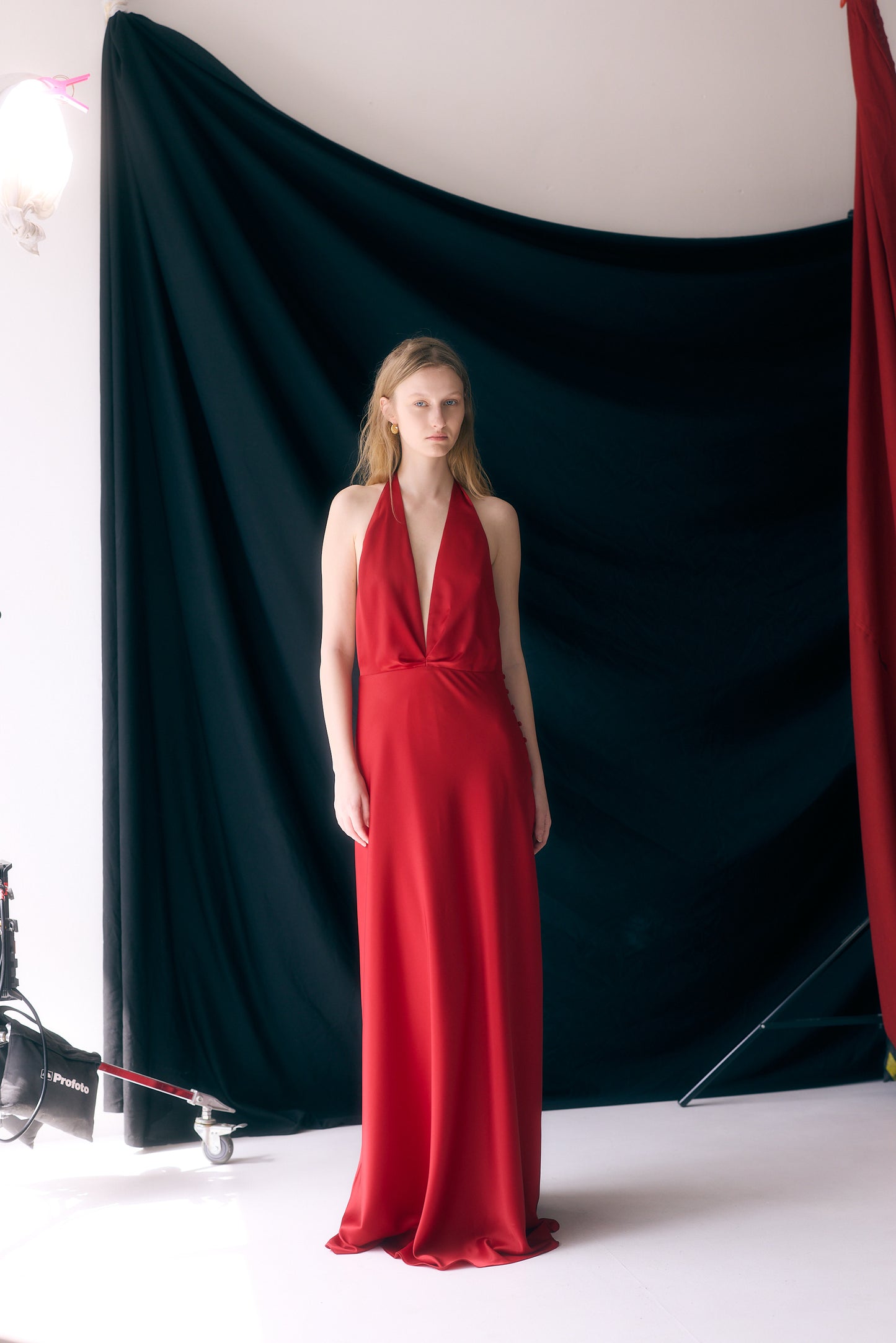 Satin Halter Maxi Dress
